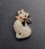 Katten broche met strass steentjes., Ophalen of Verzenden, Zo goed als nieuw, Overige materialen, Met strass