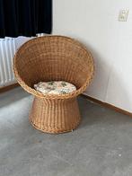 Vintage Rotan/rieten ronde stoel, Sliedrecht., Ophalen