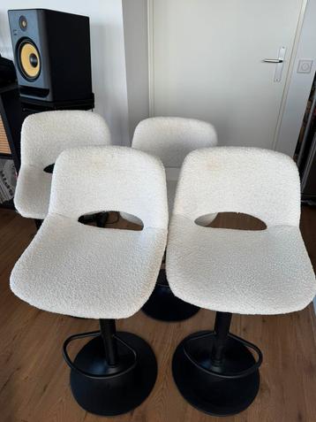 Set 4 barkrukken teddy bouclé beschikbaar voor biedingen