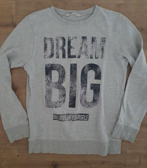 Grijze trui H&M dream big 146-152, Kinderen en Baby's, Kinderkleding | Maat 146, Gebruikt, Trui of Vest, Ophalen of Verzenden