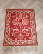 Vintage wandkleed, Deense herkomst,kruissteek/jute,retrolook, Gebruikt, Bruin, Ophalen of Verzenden, Rechthoekig