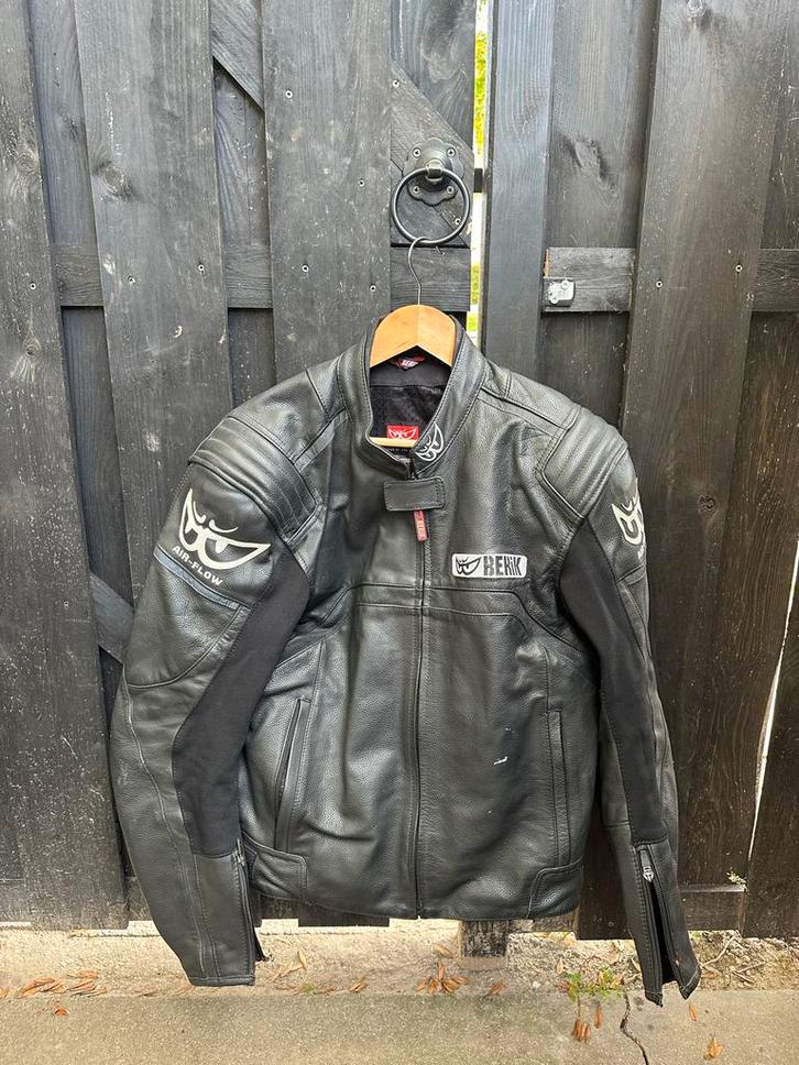 Motorjas - Berik - Leer, Motoren, Kleding | Motorkleding, Jas | leer, Heren, Tweedehands, Ophalen of Verzenden