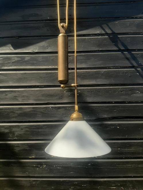 Pendel - Hanglamp - (Pendellamp / Messing contragewicht), Antiek en Kunst, Antiek | Lampen, Ophalen of Verzenden