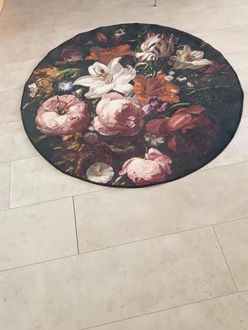 Rond Tapijt met Bloemenprint - 120cm beschikbaar voor biedingen