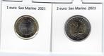 San Marino 1 en 2 euro 2021, 2 euro, San Marino, Ophalen of Verzenden