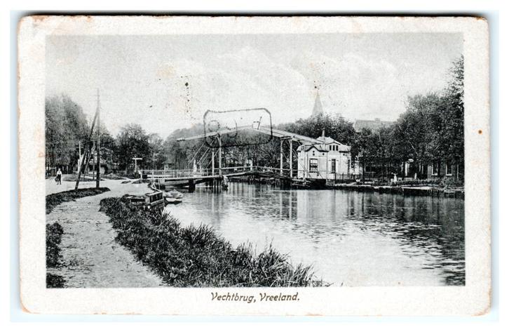 Vreeland, Vechtbrug, Verzamelen, Ansichtkaarten | Nederland, Gelopen, Utrecht, 1920 tot 1940, Ophalen of Verzenden