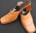 Manfield Leren Muiltjes Bruin Maat 37, Bruin, Zo goed als nieuw, Manfield, Sandalen of Muiltjes