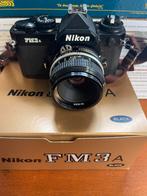Nikon FM3a met doos en 50mm f2 lens, Audio, Tv en Foto, Fotocamera's Analoog, Ophalen of Verzenden, Zo goed als nieuw, Spiegelreflex
