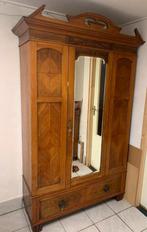 Antieke kast met afsluitbare spiegeldeur en grote lade, Antiek en Kunst, Ophalen
