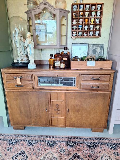 Vintage art deco dressoir/commode, Huis en Inrichting, Kasten | Dressoirs, Zo goed als nieuw, 100 tot 150 cm, 25 tot 50 cm, Glas