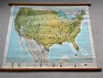 Oude Schoolkaart Amerika - 120cm breed, Antiek en Kunst, Antiek | Schoolplaten, Ophalen, Aardrijkskunde