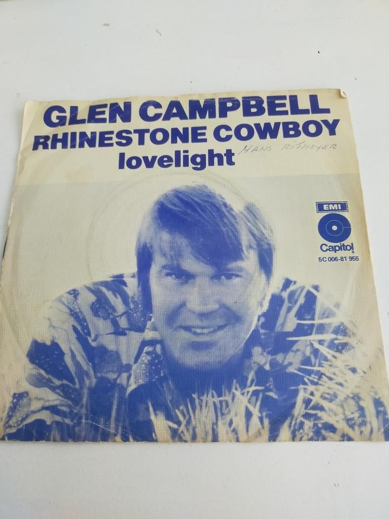 Glen Campbell , rhinestone cowboy, Cd's en Dvd's, Vinyl Singles, Zo goed als nieuw, Pop, Ophalen of Verzenden