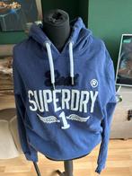Superdry gave blauwe heren hoodie(trui) mt L ZGAN, Maat 52/54 (L), Blauw, Ophalen of Verzenden, Zo goed als nieuw