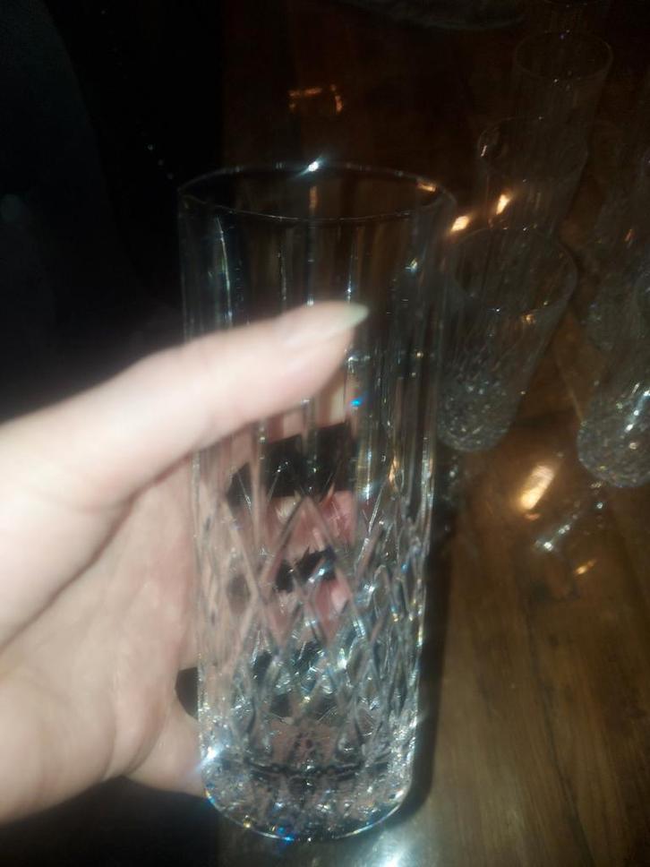 Kristallen Longdrink Glazen Set 9 st, Antiek en Kunst, Antiek | Glas en Kristal, Ophalen