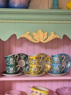 vintage litophane geisha espresso kop en schotels bloemetjes, Ophalen of Verzenden