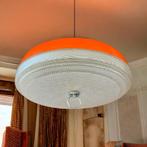 Vintage Space Age hanglamp, oranje/rood, Massieve, Kunststof, Vintage Space Age Mid Century design, Huysmans, Ophalen of Verzenden