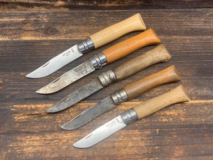 Vintage Opinel zakmes mes set, Caravans en Kamperen, Kampeergereedschap, Gebruikt, Ophalen of Verzenden
