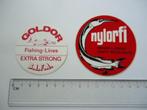 sticker oud Vissen hengelsport Goldor Bifa Nylorfi snoek zee, Ophalen of Verzenden, Zo goed als nieuw, Bedrijf of Vereniging
