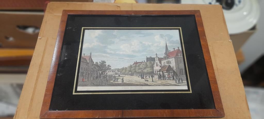 Antieke prent Koudekerke, Ophalen of Verzenden