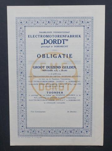 Electromotorenfabriek DORDT (E.M.F. Dordt) - Dordrecht 1938 beschikbaar voor biedingen
