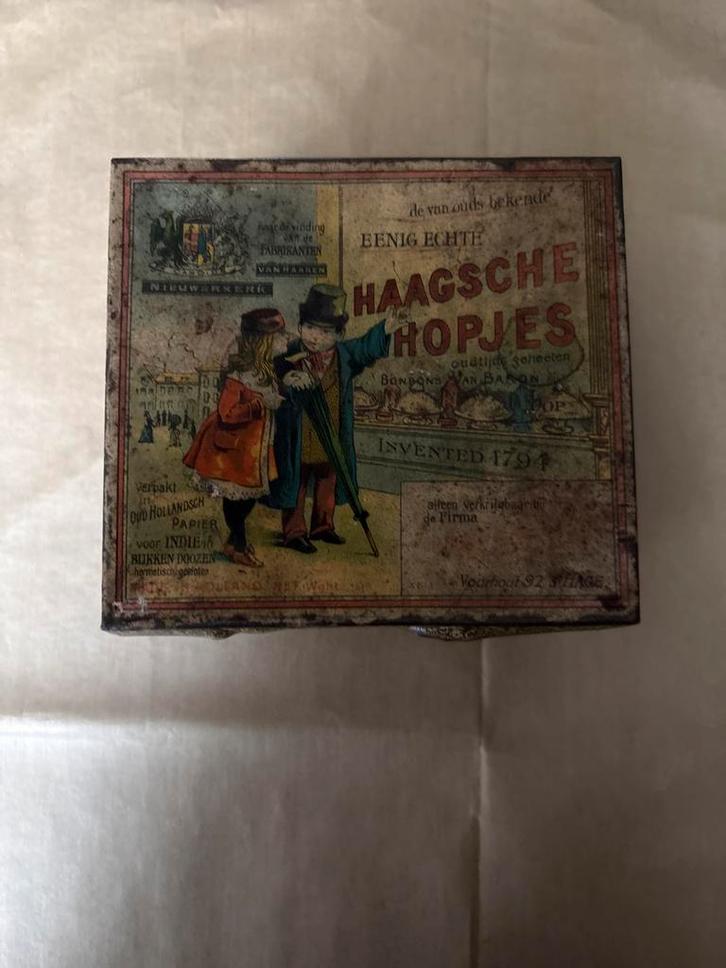 Oude Haagse Hopjes Blikken Doos, Antiek en Kunst, Antiek | Overige Antiek, Ophalen