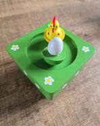 Houten speeldoos muziekdoos Old MacDonald had a Farm, kip ei, Ophalen of Verzenden, Zo goed als nieuw, Jongen of Meisje