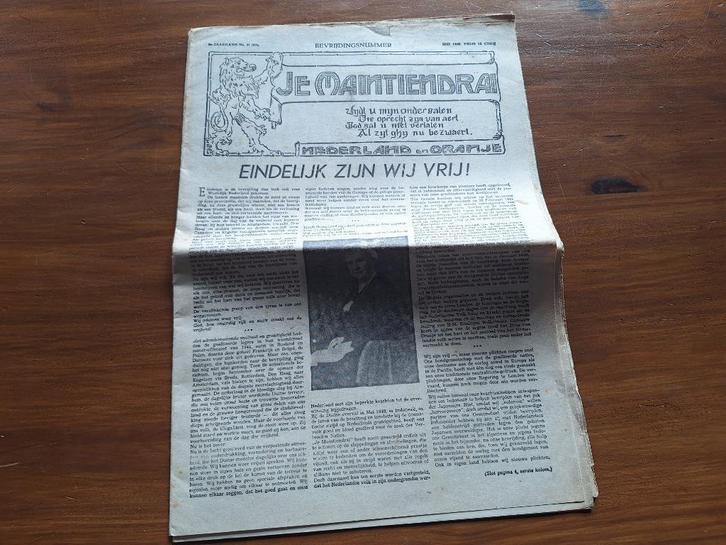 1945 Bevrijdingsnummer Je Maintiendrai (In memoriam), Verzamelen, Militaria | Tweede Wereldoorlog, Nederland, Verzenden