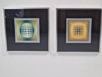 Vintage Gelatin offset lithography Vega-Zett 2 Vasarely '70 beschikbaar voor biedingen