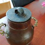 Echt antieke Koperen Doofpot met Bronzen Handvatten € 20,00, Ophalen, Koper