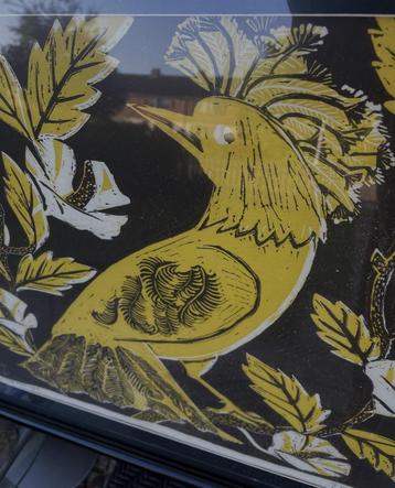 Jeanne Bieruma Oosting Prachtige Paradijsvogel geeltinten  beschikbaar voor biedingen