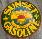Emaille bord SUNSET GASOLINE gebold 50 cm, Ophalen of Verzenden, Formule 1