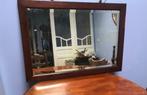 Facet geslepen spiegel in eiken lijst 19e eeuw., Antiek en Kunst, Ophalen of Verzenden, Overige vormen, 50 tot 100 cm