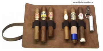SK13741 ADORINI  SIGARENTAS - CIGAR ROLL - ECHT LEER BRUIN  beschikbaar voor biedingen