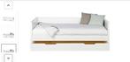 WOOOD Bedbank Nikki Wit + Lade + Lattenbodem, Ophalen, Eenpersoons, Wit, 200 cm
