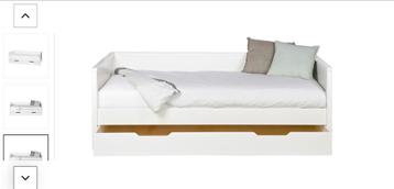 WOOOD Bedbank Nikki Wit + Lade + Lattenbodem beschikbaar voor biedingen