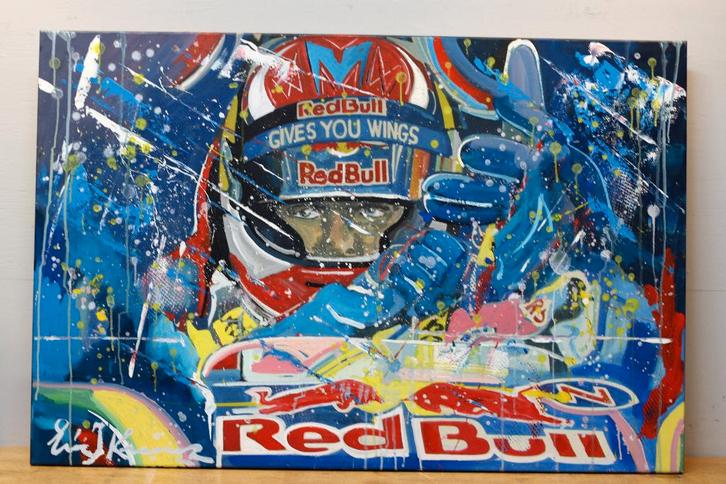Schilderij Max Verstappen, Red Bull, Antiek en Kunst, Kunst | Schilderijen | Klassiek, Ophalen of Verzenden