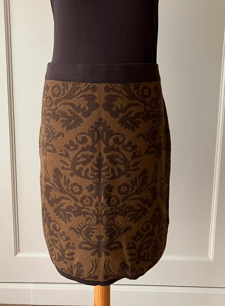 Promiss rok, maat L, Kleding | Dames, Rokken, Zo goed als nieuw, Maat 42/44 (L), Bruin, Onder de knie, Ophalen of Verzenden