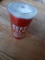 NIEUW MILKSHAKE BEKER MET KUNSTSTOF RIETJE, Ophalen of Verzenden, Nieuw