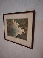 Indisch Schilderij(Man op rivier), Antiek en Kunst, Kunst | Schilderijen | Klassiek, Ophalen