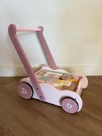 Little Dutch Loopwagen met Blokken, Kinderen en Baby's, Speelgoed | Houten speelgoed, Ophalen of Verzenden, Zo goed als nieuw