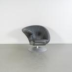 1x Leolux Parabolica Fauteuil Links Grijs Leer - Aluminium, 125 tot 150 cm, Ophalen of Verzenden, Zo goed als nieuw, Metaal