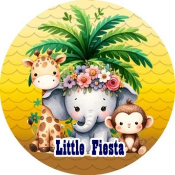 LF2533 icing frosting jungle dieren 18cm eetbare taart print beschikbaar voor biedingen