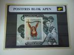 Postfris blok dieren apen Ajman State vel zegel aap, Ophalen of Verzenden, Postfris, Dier of Natuur