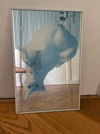 Vintage spiegel met witte kat, Ophalen, Minder dan 50 cm, Gebruikt, Minder dan 100 cm