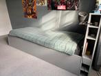 Junior bed VT Wonen met opberglade, lattenbodem en matras, Grijs, 100 cm, Eenpersoons, 220 cm
