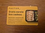 Gratis maaltijdbox van Factor Meals, Tickets en Kaartjes, Kortingen en Cadeaubonnen, Twee personen, Cadeaubon, Overige typen
