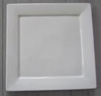 Witte platte schaal/ bord (24,5 x 24,5 cm) - nieuw, Ophalen of Verzenden, Nieuw, Overige stijlen, Bord(en)