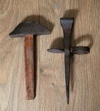 Oud haarspit en haarhamer, Antiek en Kunst, Antiek | Gereedschap en Instrumenten, Ophalen of Verzenden
