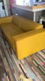 Yellow leather couch, Huis en Inrichting, Banken | Bankstellen, Ophalen of Verzenden, Gebruikt
