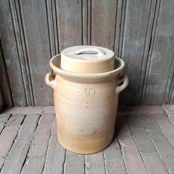 Oude zuurkoolpot inmaakpot fermentatie deksel 10 l. *Etage3* beschikbaar voor biedingen